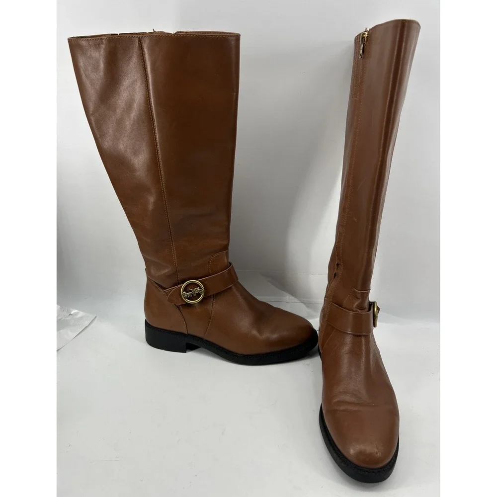 Coach Rory II Leather‎ Riding Boots Brown FG3096 Women's Size 6C